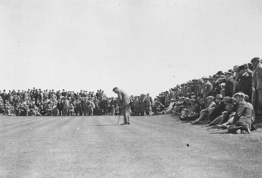 James Braid putting at The Open